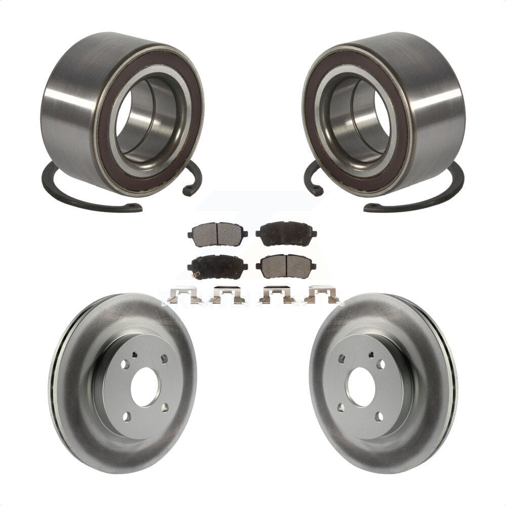 Wheel Bearing Coated Disc Brake Rotors And Pads Front Kit For 2011-2014 Mazda 2