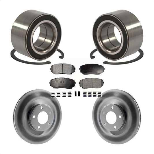 Wheel Bearing Coated Disc Brake Rotor & Pads Front Kit For Ford Edge Lincoln MKX