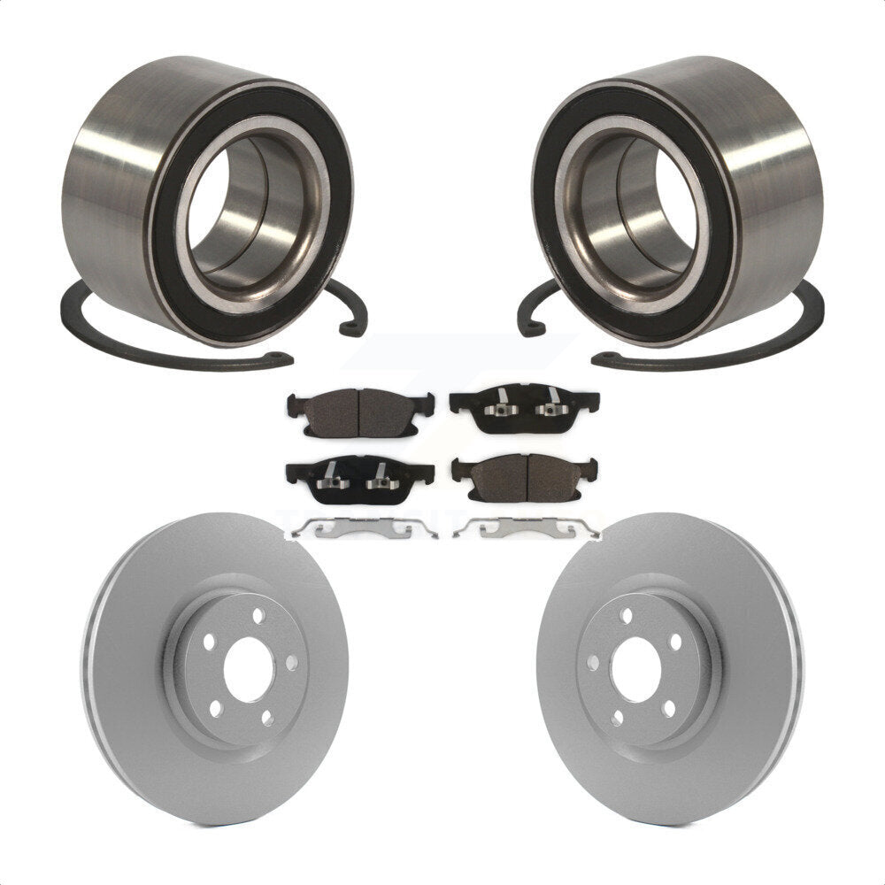 Wheel Bearing Coated Disc Brake Rotors And Ceramic Pads Front Kit For Ford Edge