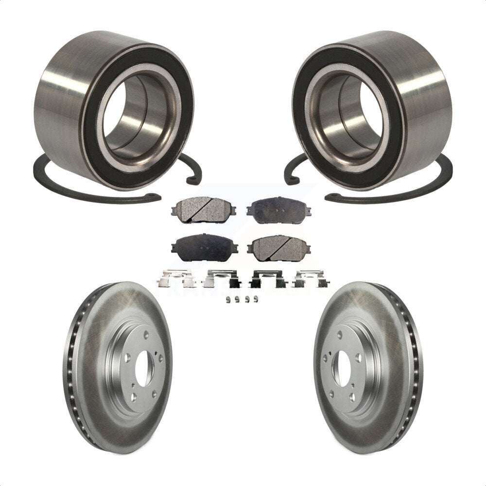 Wheel Bearing Coated Disc Brake Rotor & Pads Front Kit For 2004-2006 Lexus ES330