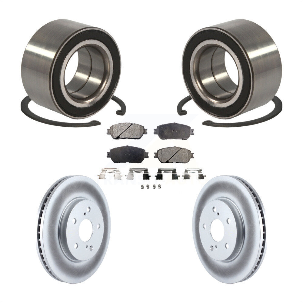 Wheel Bearing Coated Brake Rotor & Pads Front Kit For Toyota Sienna Camry Solara