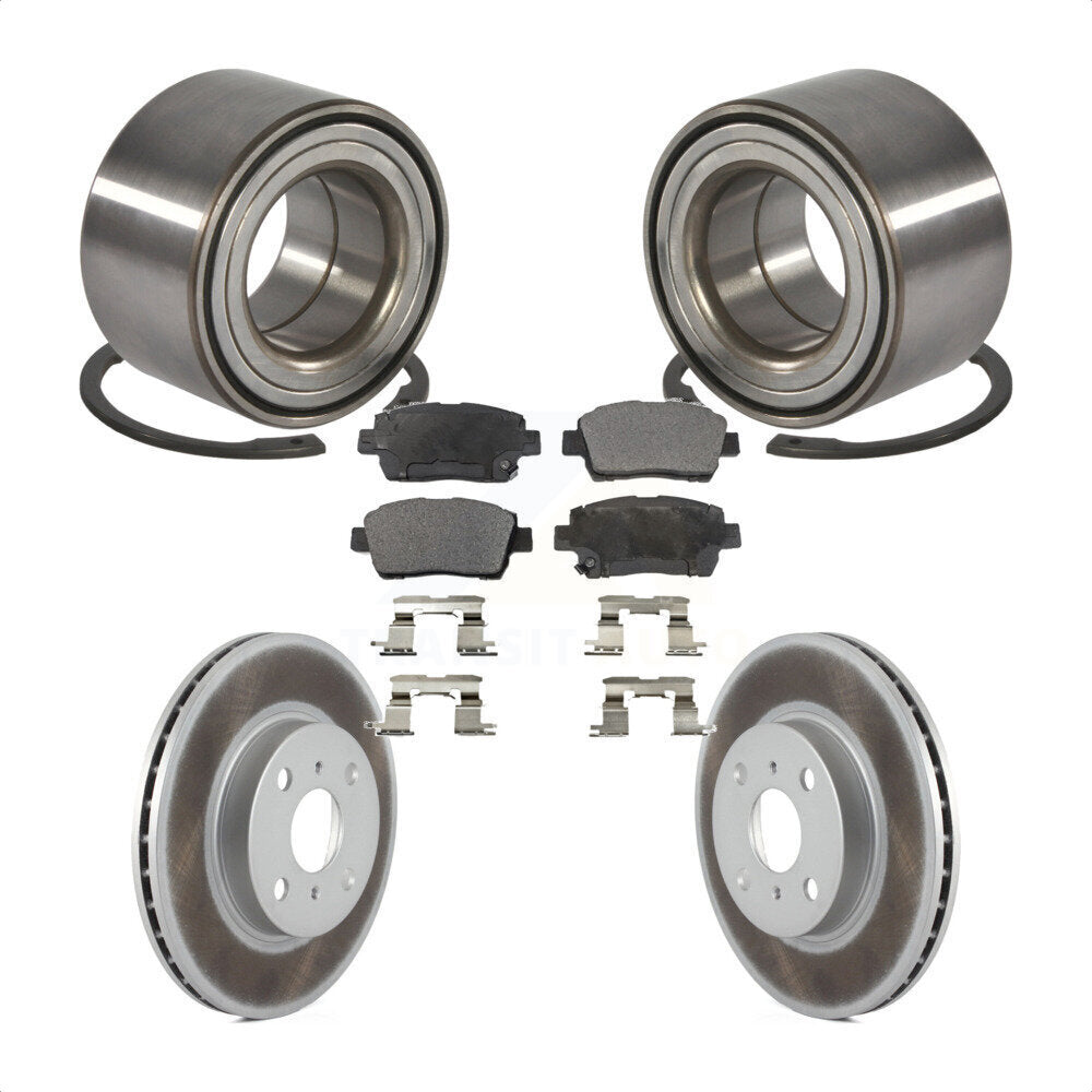 Wheel Bearing Coated Disc Brake Rotor & Pad Front Kit For 2001-2003 Toyota Prius
