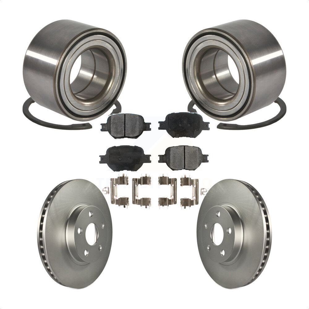 Wheel Bearing Coated Disc Brake Rotor & Pad Front Kit For Toyota Celica Scion tC