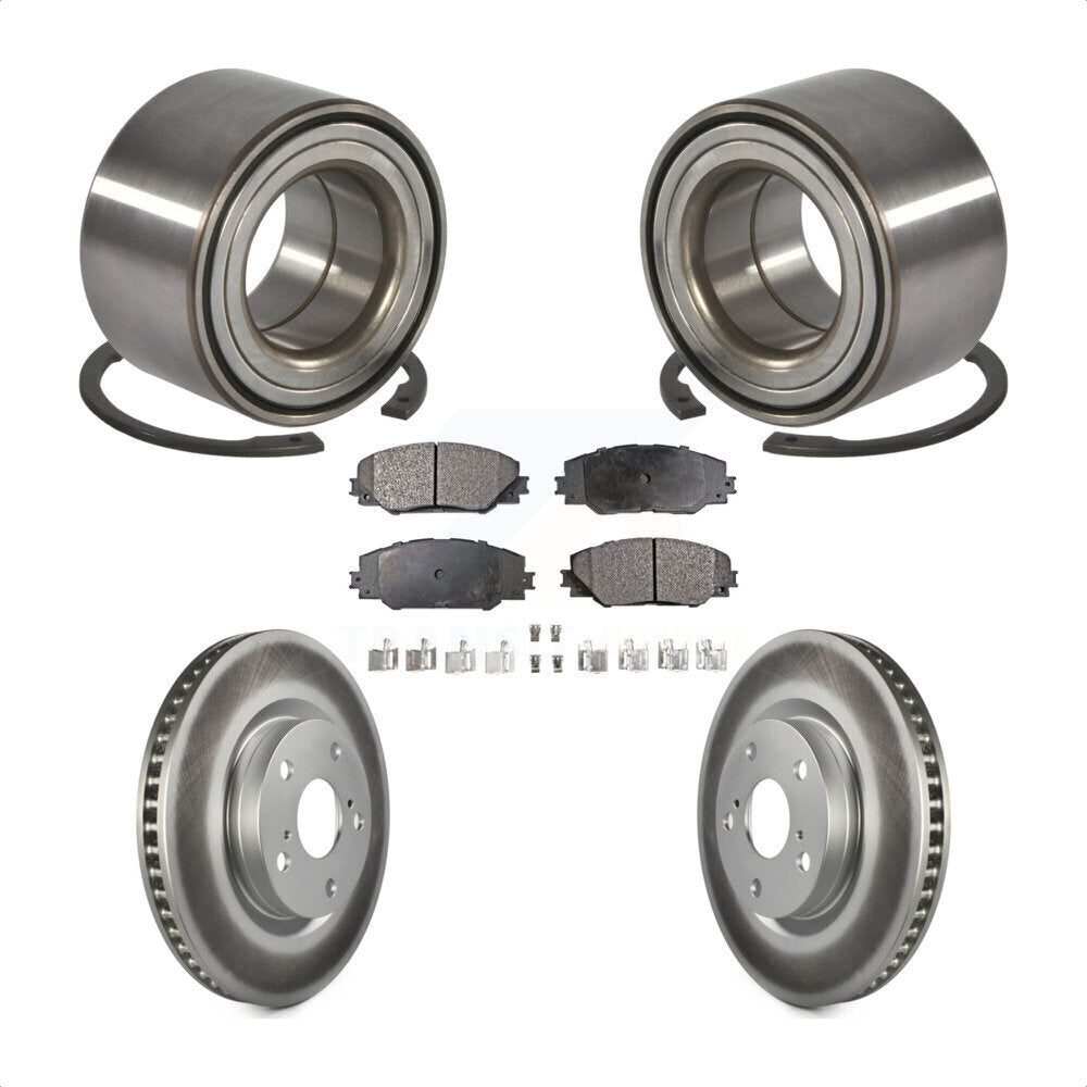 Wheel Bearing Coated Brake Rotor & Pad Front Kit For 2017-2018 Toyota Corolla iM