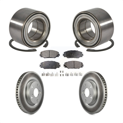 Wheel Bearing Coated Brake Rotor & Pad Front Kit For 2017-2018 Toyota Corolla iM