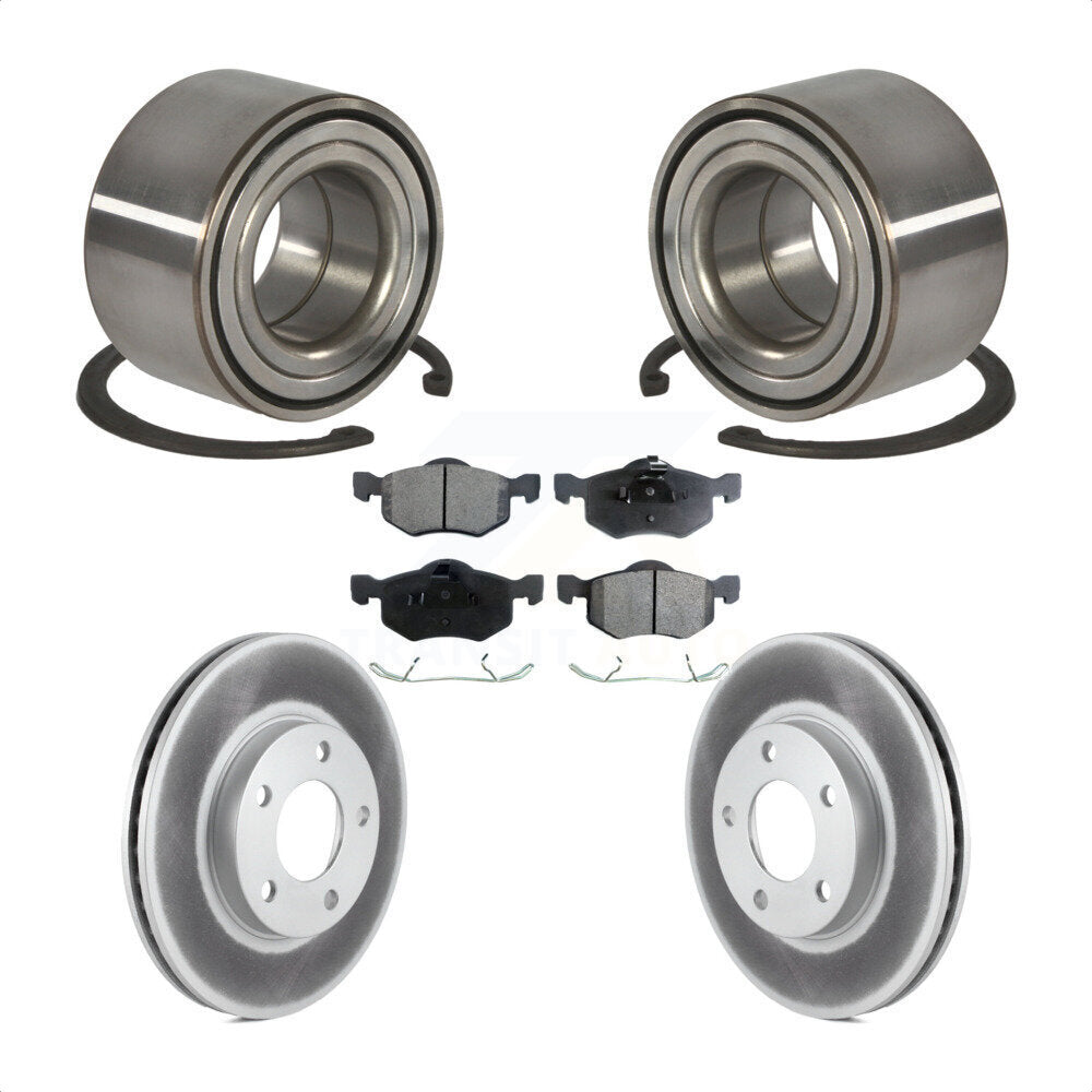 Wheel Bearing Coated Brake Rotor And Pad Front Kit For Ford Escape Mazda Tribute
