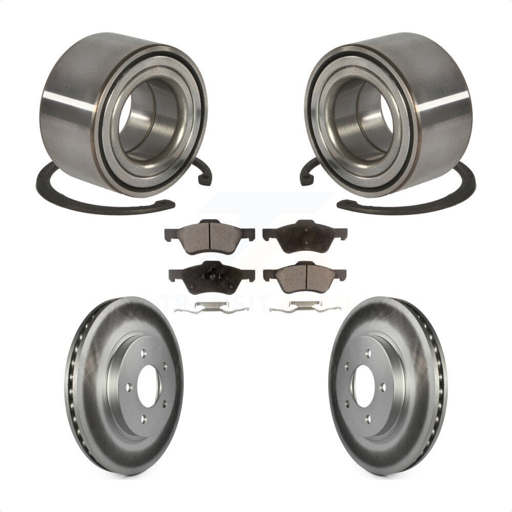 Wheel Bearing Coated Brake Rotor & Pad Front Kit For Ford Escape Mercury Mariner