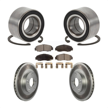 Wheel Bearing Coated Disc Brake Rotor & Pad Front Kit For Honda Accord Acura CSX