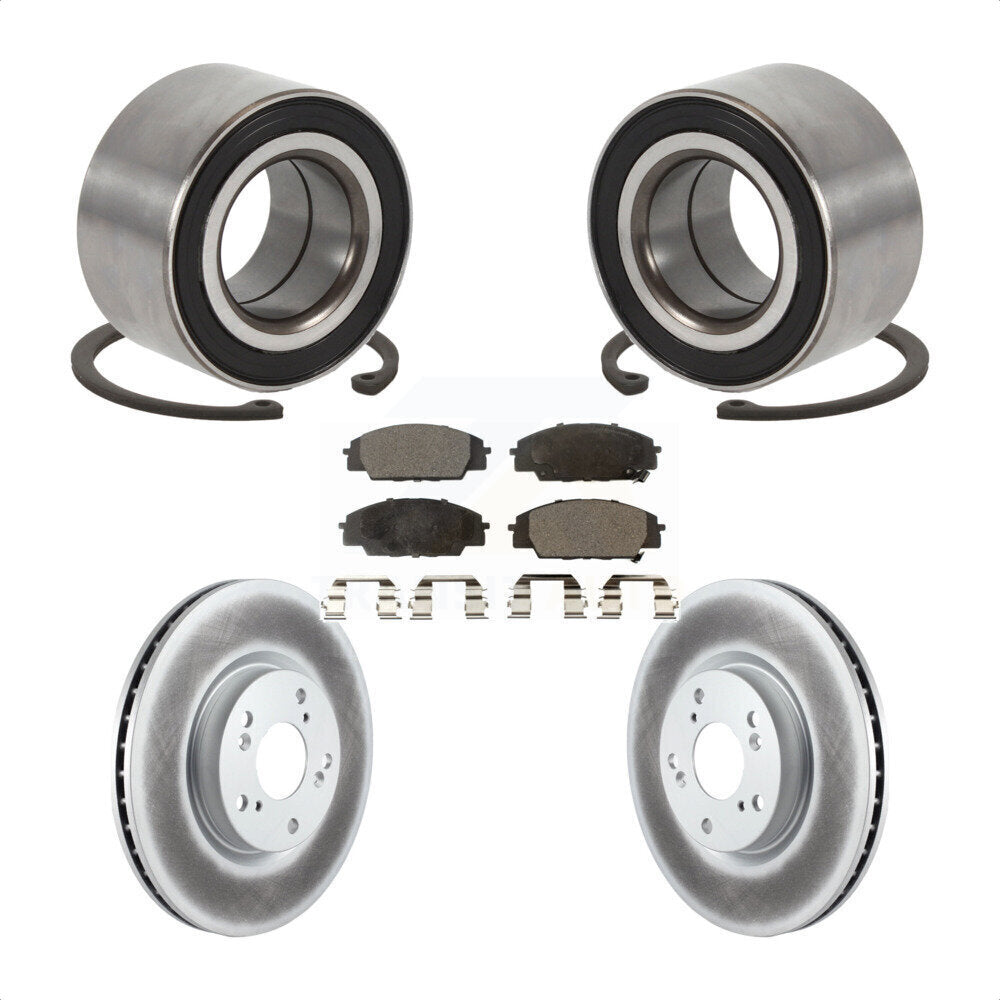Wheel Bearing Coated Disc Brake Rotor & Pads Front Kit For Honda Civic Acura CSX
