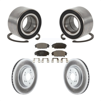 Wheel Bearing Coated Disc Brake Rotor & Pads Front Kit For Honda Civic Acura CSX