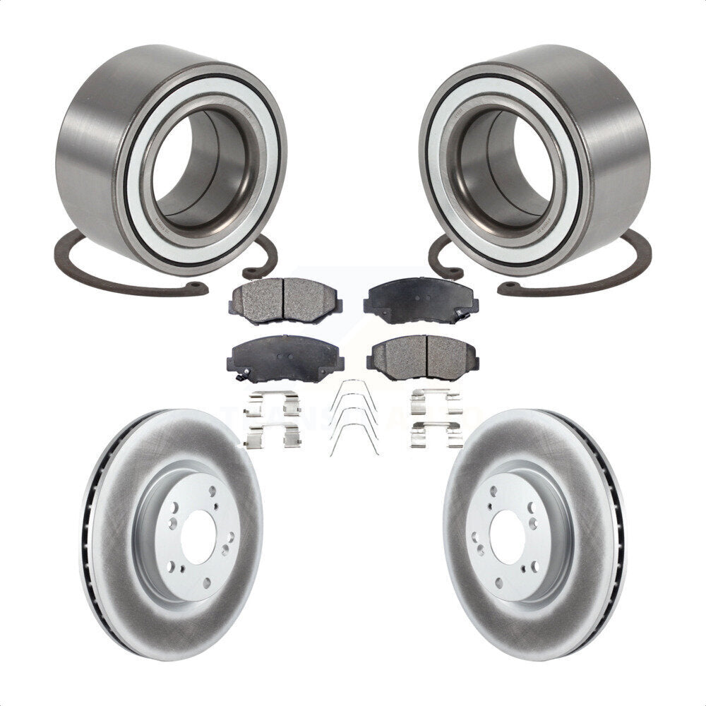 Wheel Bearing Coated Disc Brake Rotor And Pad Front Kit For 2005-2006 Honda CR-V
