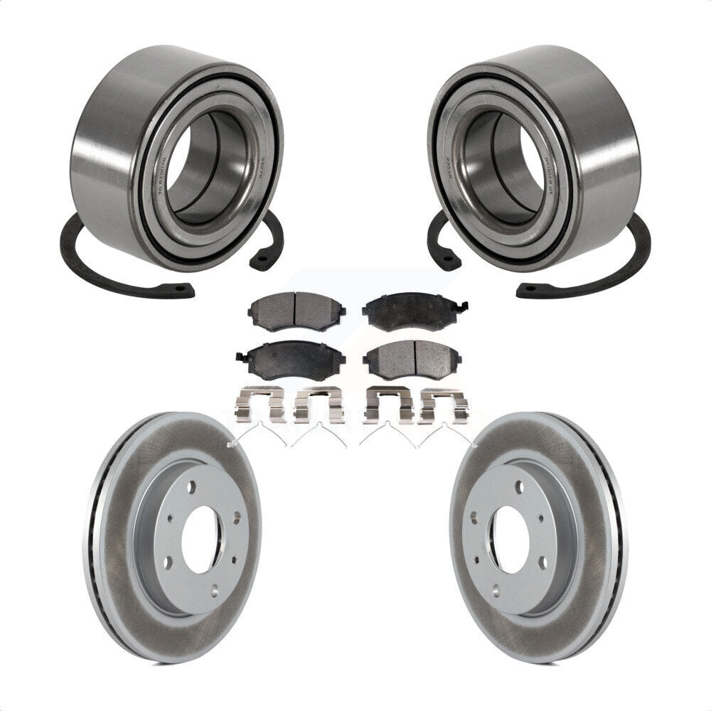 Wheel Bearing Coated Brake Rotor And Pad Front Kit For Hyundai Sonata Kia Optima