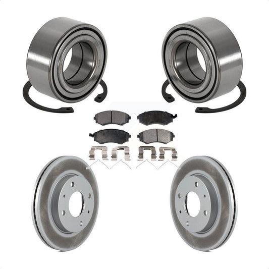 Wheel Bearing Coated Brake Rotor And Pad Front Kit For Hyundai Sonata Kia Optima