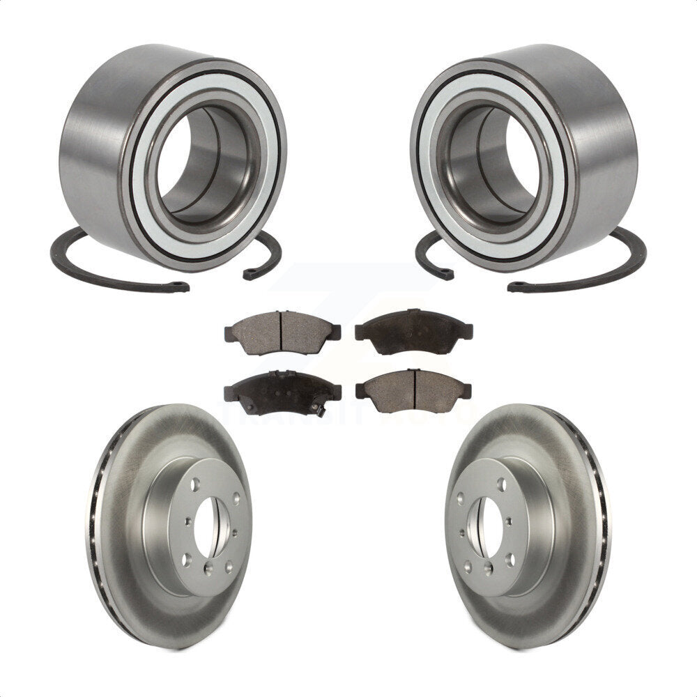 Wheel Bearing Coated Disc Brake Rotor & Pad Front Kit For 2006-2007 Suzuki Aerio