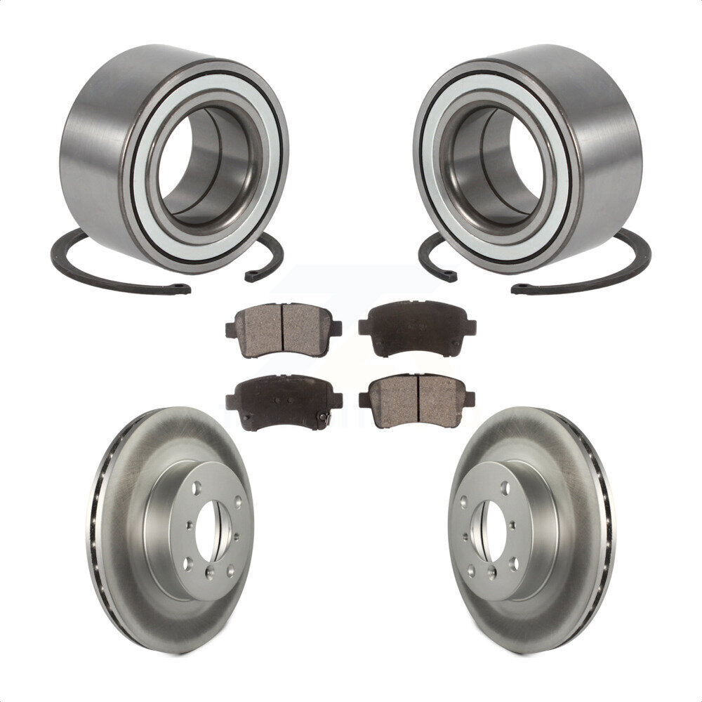 Wheel Bearing Coated Disc Brake Rotor & Pad Front Kit For 2002-2005 Suzuki Aerio