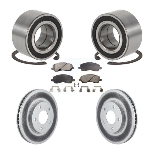 Wheel Bearing Coated Brake Rotor & Pad Front Kit For Mitsubishi Lancer Outlander
