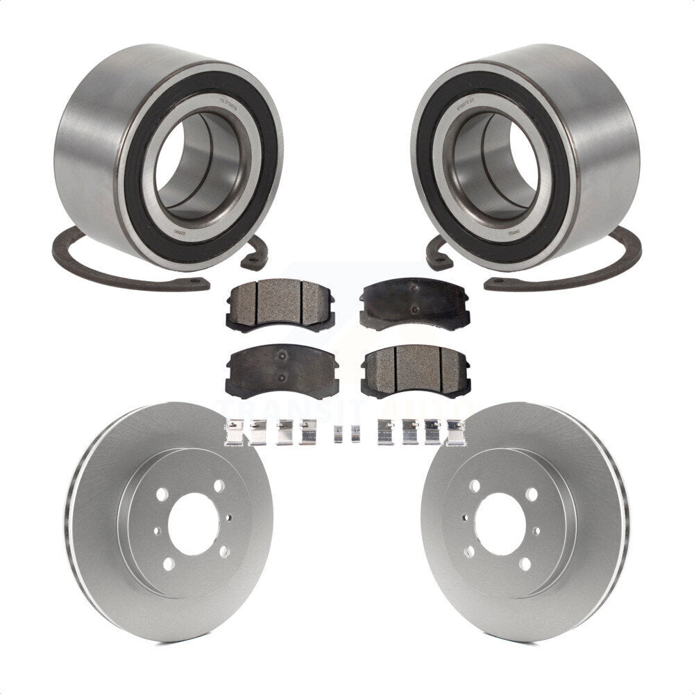 Wheel Bearing Coated Brake Rotor And Pad Front Kit For 2006 Mitsubishi Lancer SE
