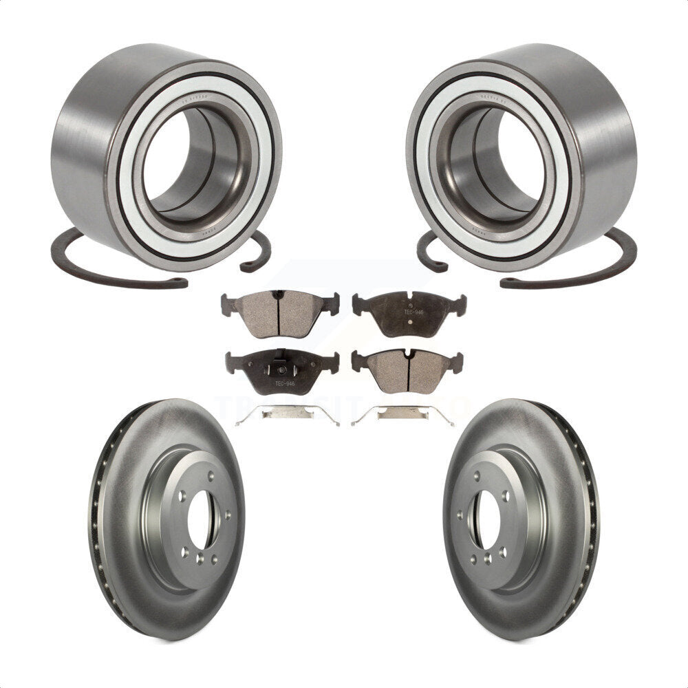 Wheel Bearing Coated Disc Brake Rotor Pad Front Kit For 2001-2005 BMW 330i 330xi