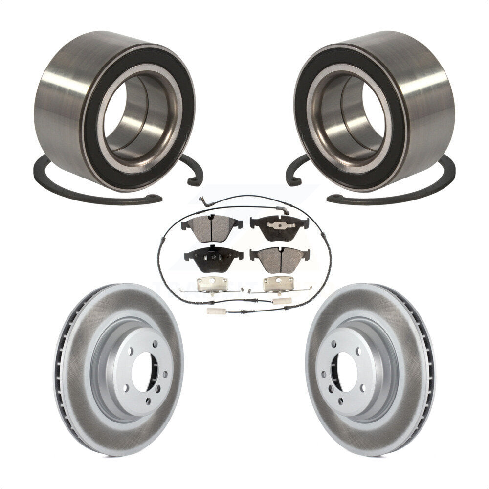 Wheel Bearing Coated Disc Brake Rotor & Pads Front Kit For BMW 335i xDrive 335xi