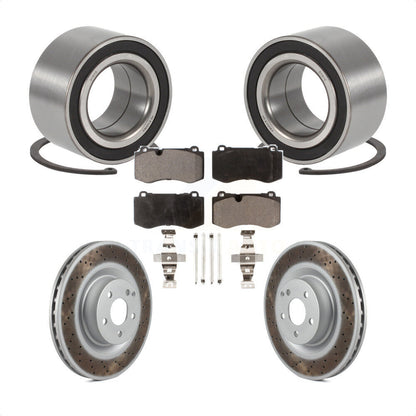 Wheel Bearing Coated Disc Brake Rotor Pads Front Kit For 2009 Mercedes-Benz S450