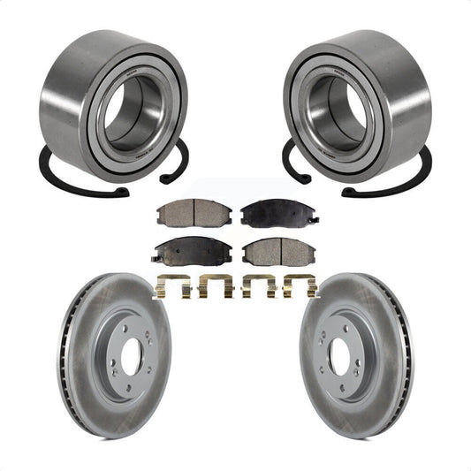 Wheel Bearing Coated Disc Brake Rotor And Pad Front Kit For 2004-2006 Kia Amanti