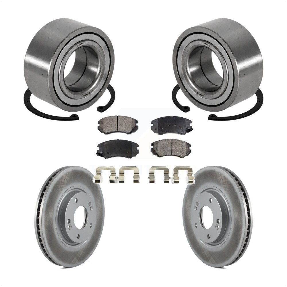 Wheel Bearing Coated Disc Brake Rotor Pad Front Kit For Hyundai Azera Kia Amanti