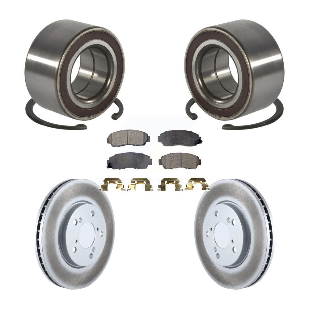 Wheel Bearing Coated Disc Brake Rotor Pads Front Kit For 2005-2010 Honda Odyssey