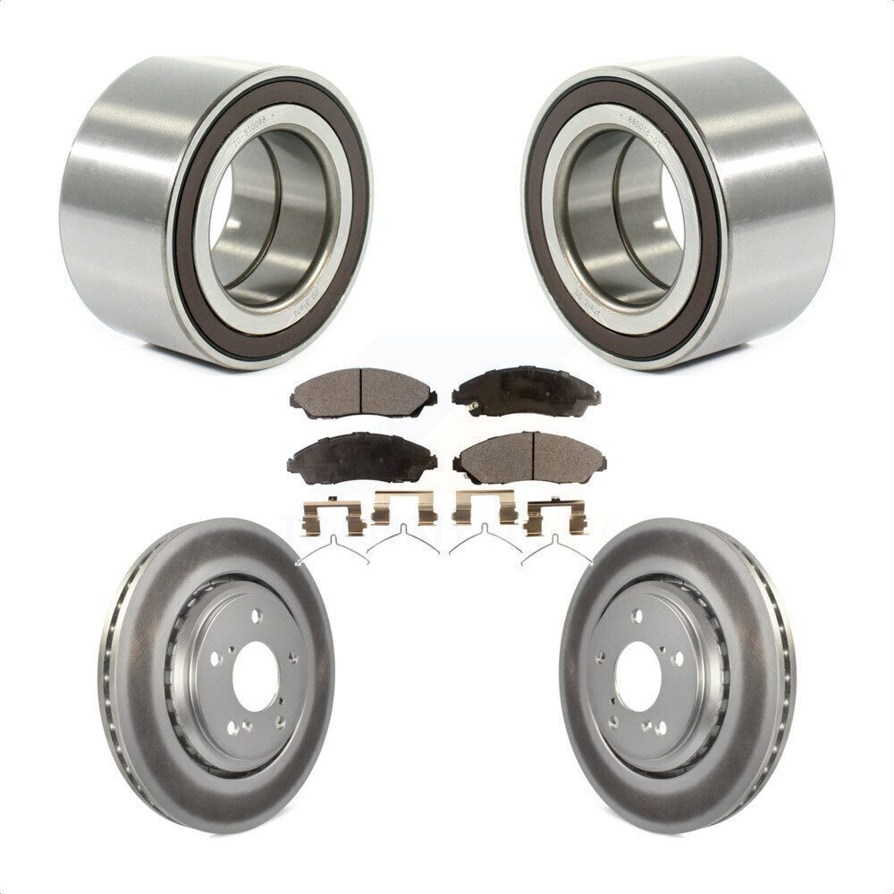 Wheel Bearing Coated Brake Rotor And Pad Front Kit For 2017-2019 Honda Ridgeline