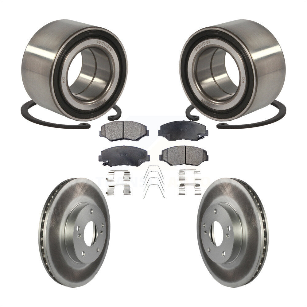 Wheel Bearing Coated Disc Brake Rotor And Ceramic Pads Front Kit For Honda Civic