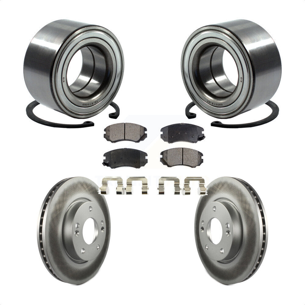 Wheel Bearing Coated Disc Brake Rotors And Pads Front Kit For 2012-2013 Kia Soul