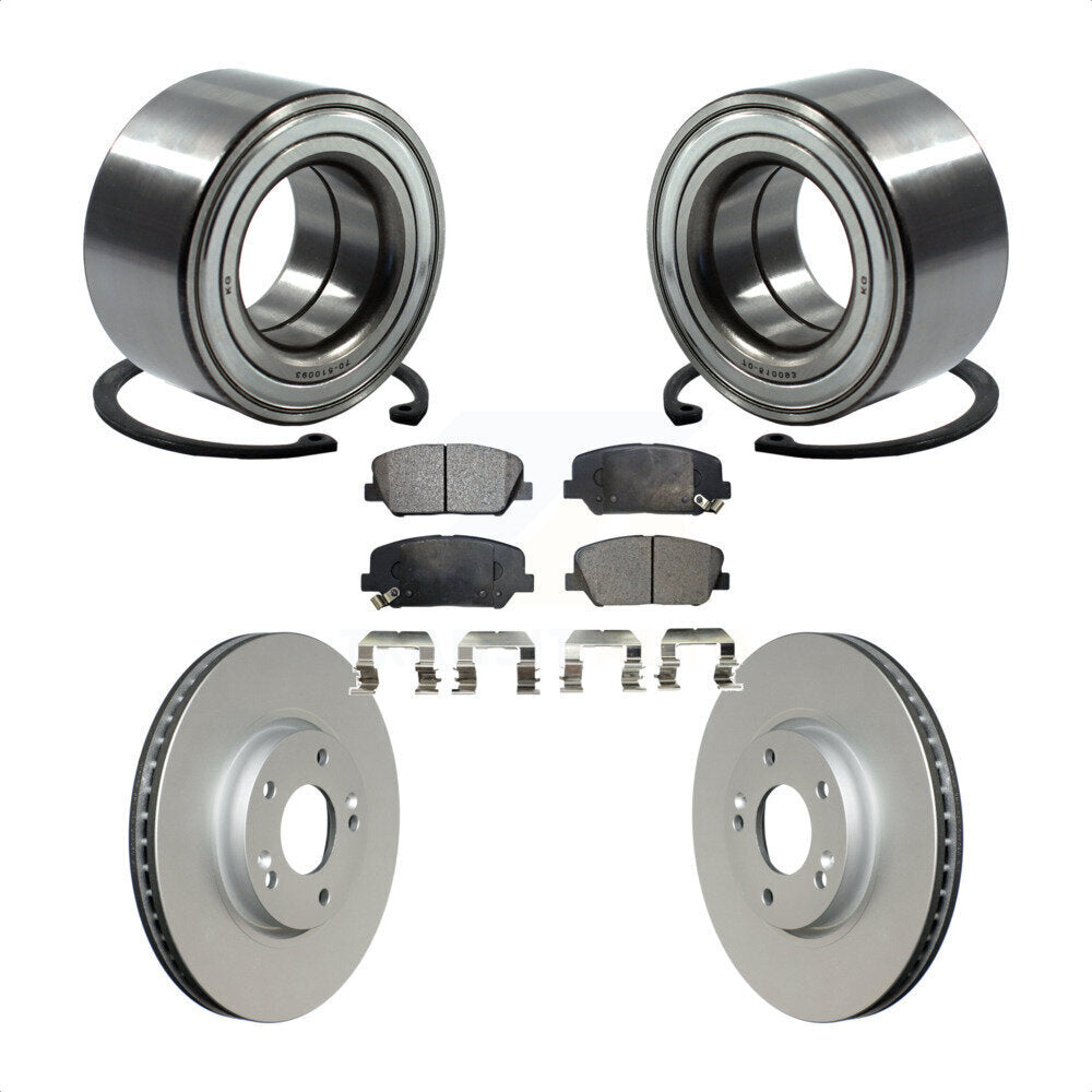 Wheel Bearing Coated Brake Rotor Pad Front Kit For Hyundai Veloster Turbocharged