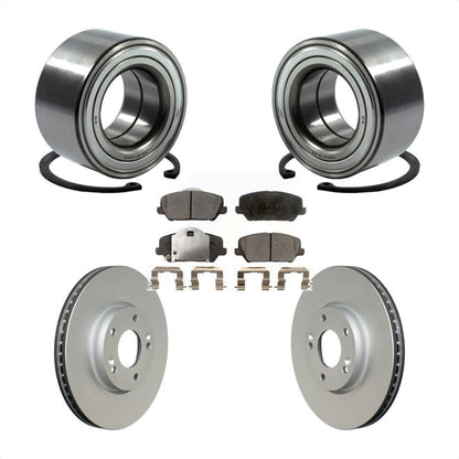 Wheel Bearing Coated Disc Brake Rotor & Pads Front Kit For Kia Forte Forte5 Koup