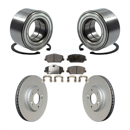 Wheel Bearing Coated Disc Brake Rotor & Pads Front Kit For Kia Forte Forte5 Koup