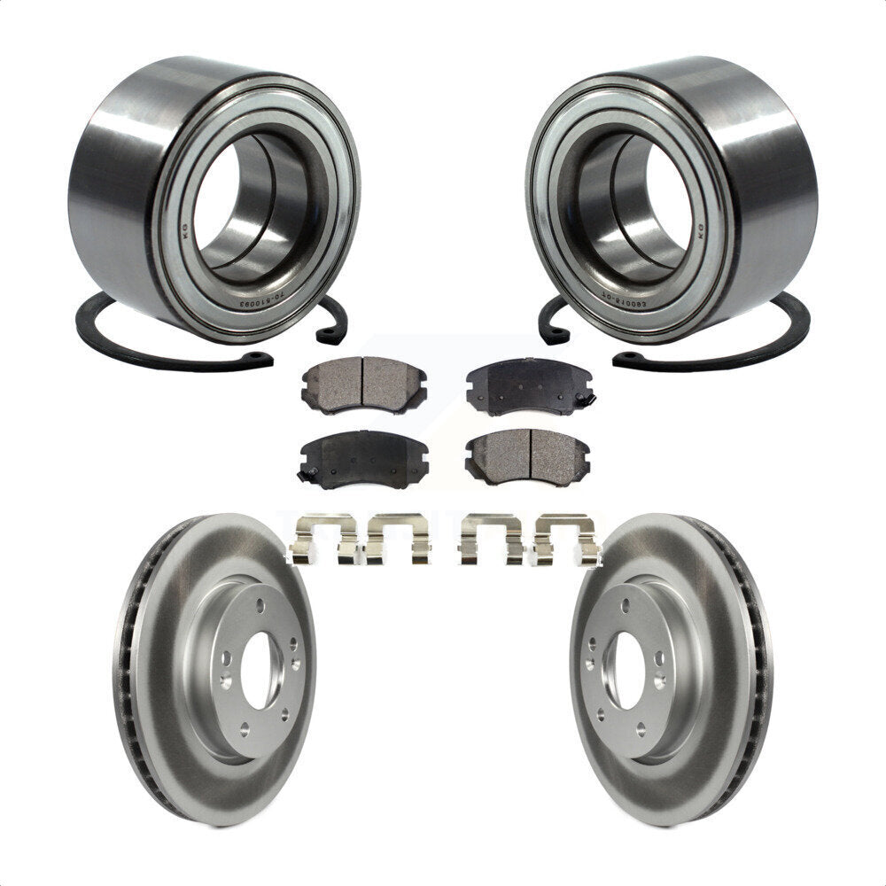 Wheel Bearing Coated Disc Brake Rotor Pads Front Kit For 2010-2011 Kia Soul 2.0L