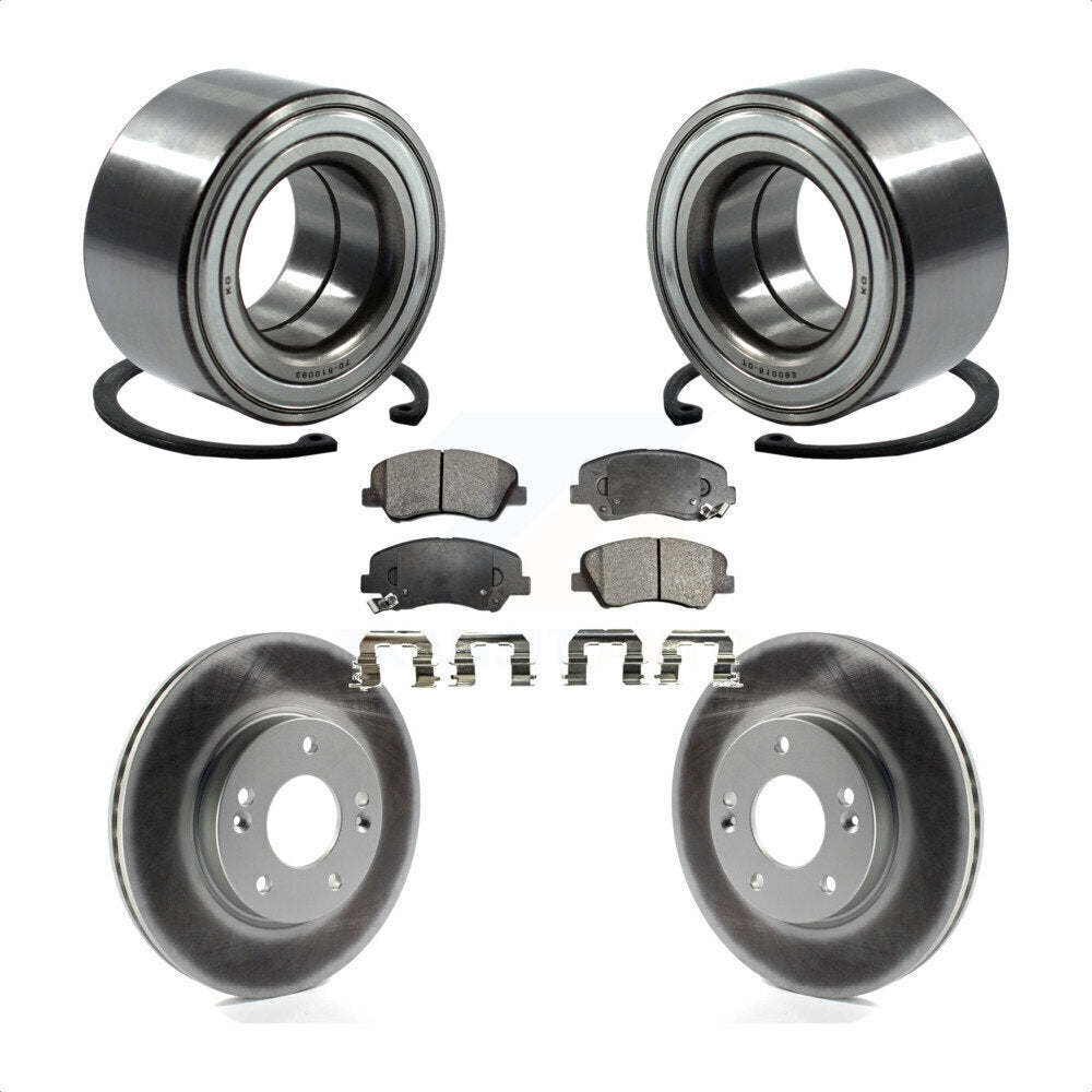 Wheel Bearing Coated Brake Rotor Pads Front Kit For Hyundai Elantra GT Kia Forte