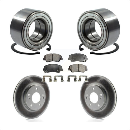 Wheel Bearing Coated Brake Rotor Pads Front Kit For Hyundai Elantra GT Kia Forte