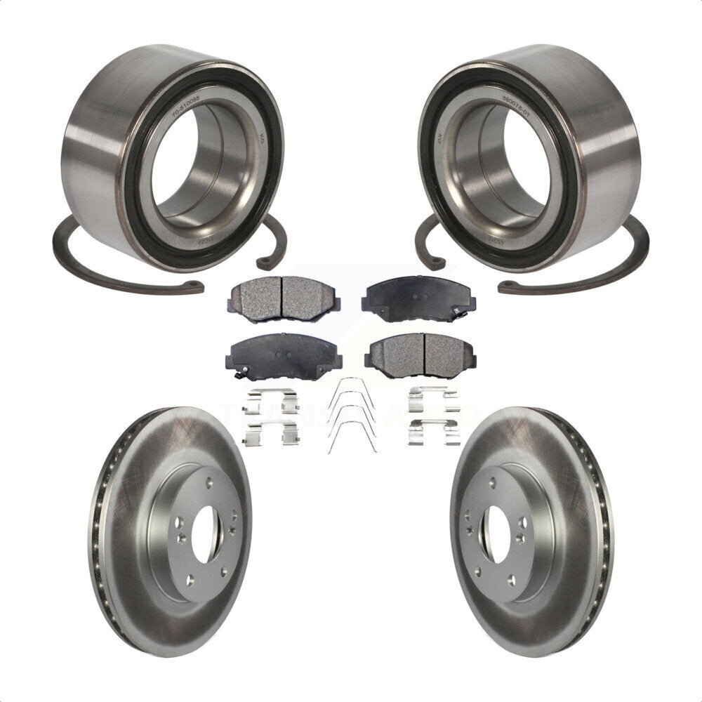 Wheel Bearing Coated Disc Brake Rotor And Ceramic Pad Front Kit For Honda Accord
