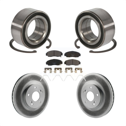 Wheel Bearing Coated Disc Brake Rotor & Pad Front Kit For Honda Accord Acura TSX