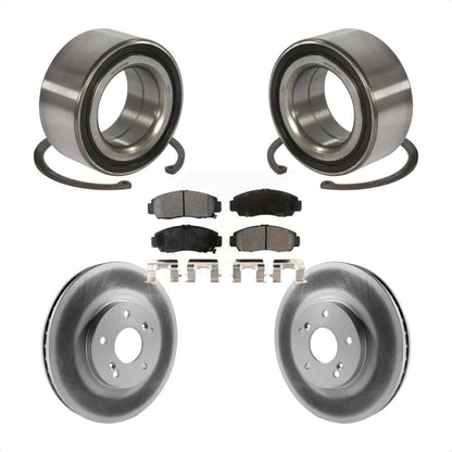 Wheel Bearing Coated Disc Brake Rotor & Pad Front Kit For Honda Accord Acura TSX