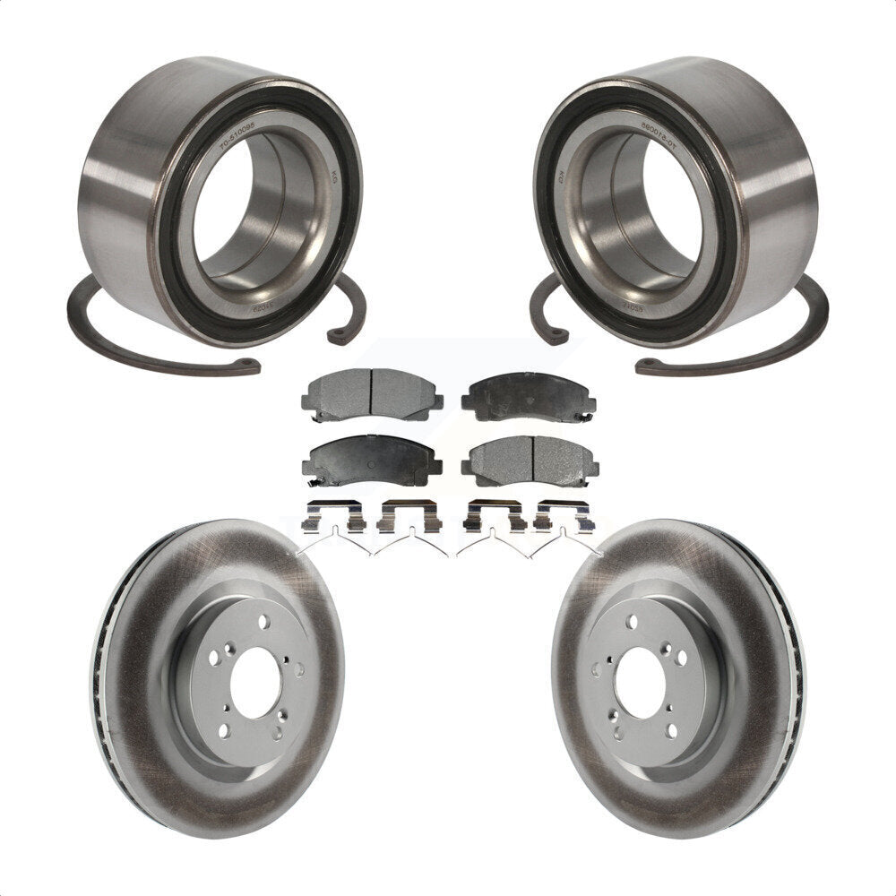 Wheel Bearing Coated Disc Brake Rotors And Pads Front Kit For 2009-2014 Acura TL