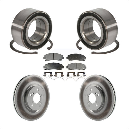Wheel Bearing Coated Disc Brake Rotors And Pads Front Kit For 2009-2014 Acura TL