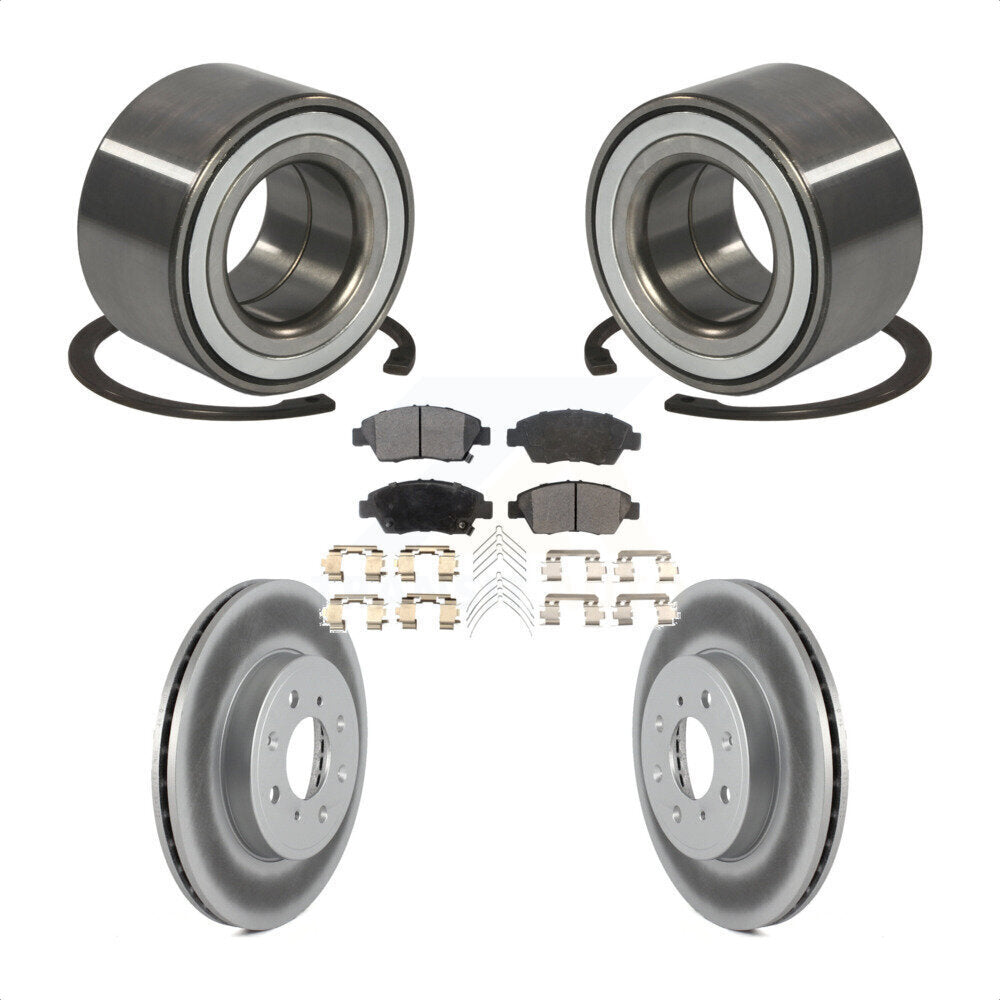 Wheel Bearing Coated Disc Brake Rotor And Pads Front Kit For 2015-2020 Honda Fit