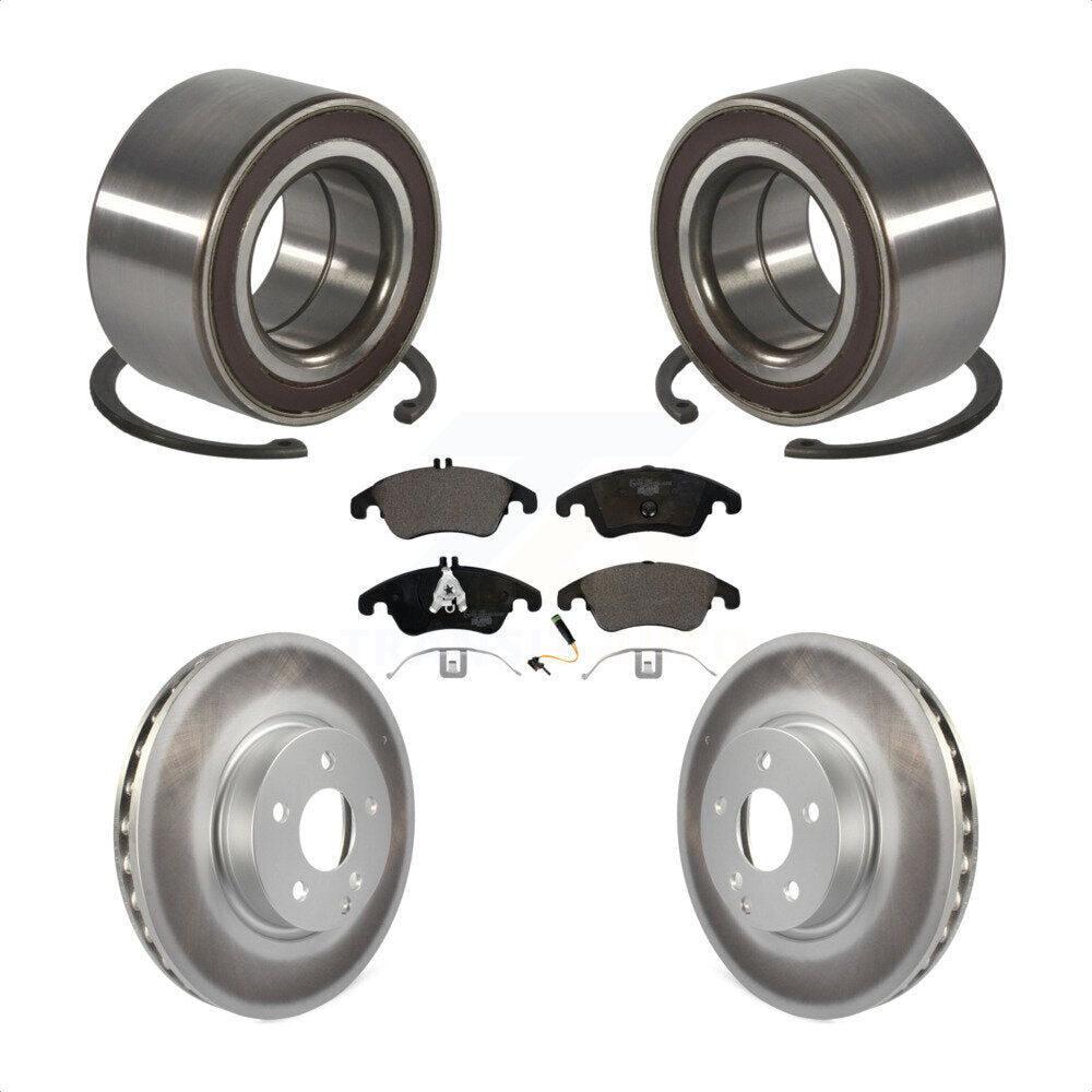Wheel Bearing Coated Brake Rotor Pads Front Kit For Mercedes-Benz C300 E350 C350