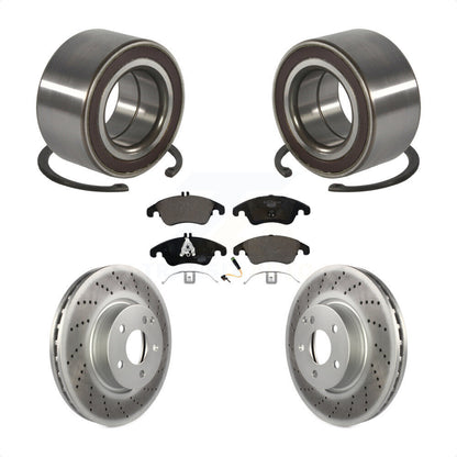 Wheel Bearing Coated Brake Rotor Pads Front Kit For Mercedes-Benz C300 E350 C350