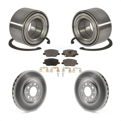 Wheel Bearing Coated Disc Brake Rotor And Pads Front Kit For 2016-2018 Fiat 500X