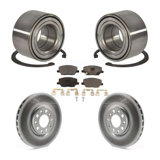 Wheel Bearing Coated Disc Brake Rotor And Pads Front Kit For 2016-2018 Fiat 500X