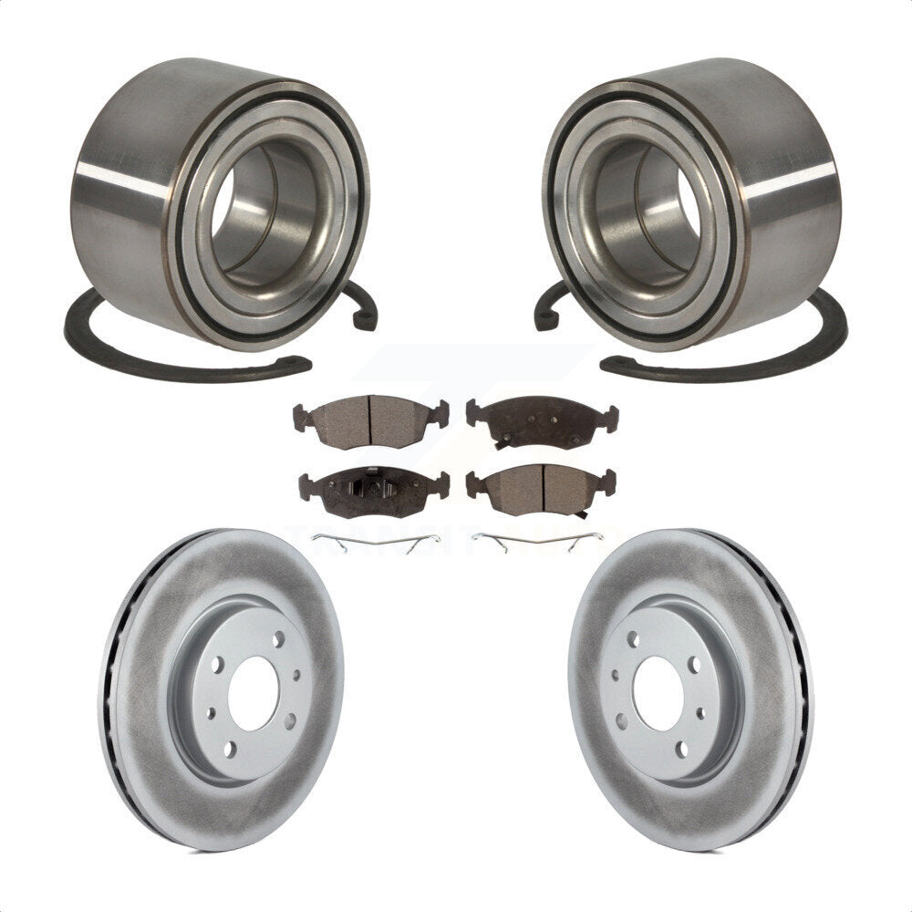 Wheel Bearing Coated Disc Brake Rotors And Ceramic Pads Front Kit For Fiat 500