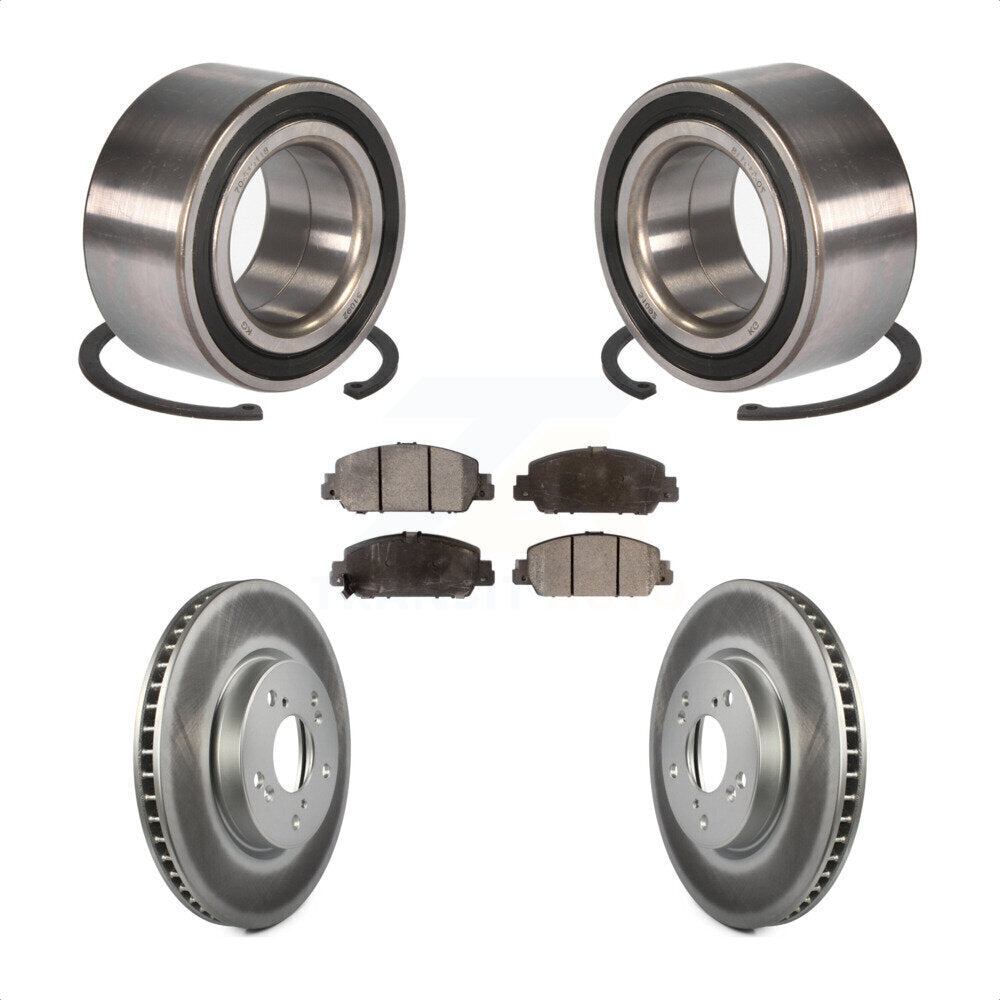 Wheel Bearing Coated Disc Brake Rotor And Ceramic Pad Front Kit For Honda Accord