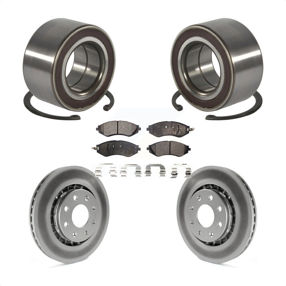 Wheel Bearing Coated Brake Rotor Pads Front Kit For 2014-2016 Chevrolet Spark EV