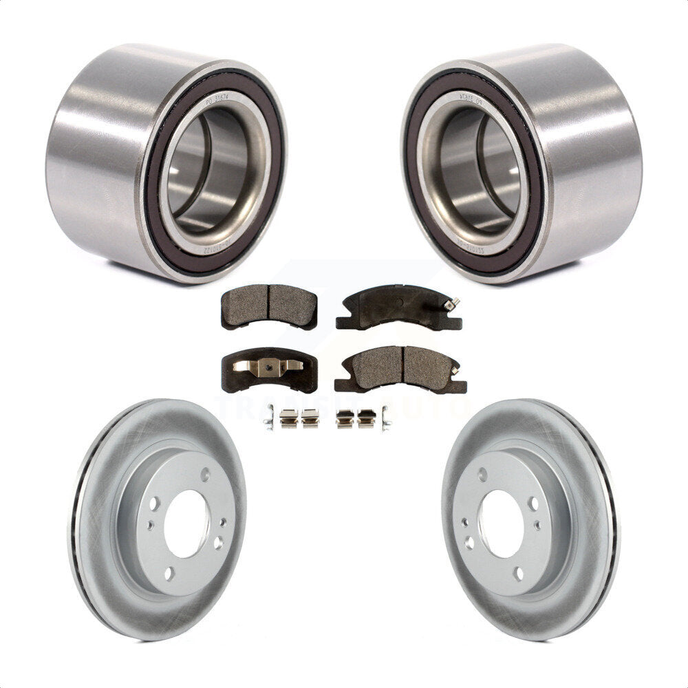 Wheel Bearing Coated Brake Rotor & Pad Front Kit For 2014-2015 Mitsubishi Mirage